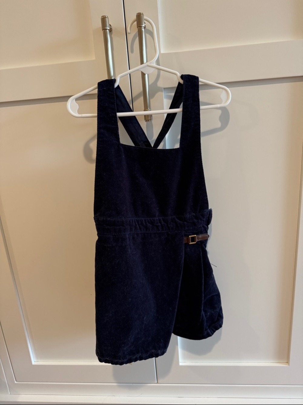 Corduroy Pinafore Dress - Navy